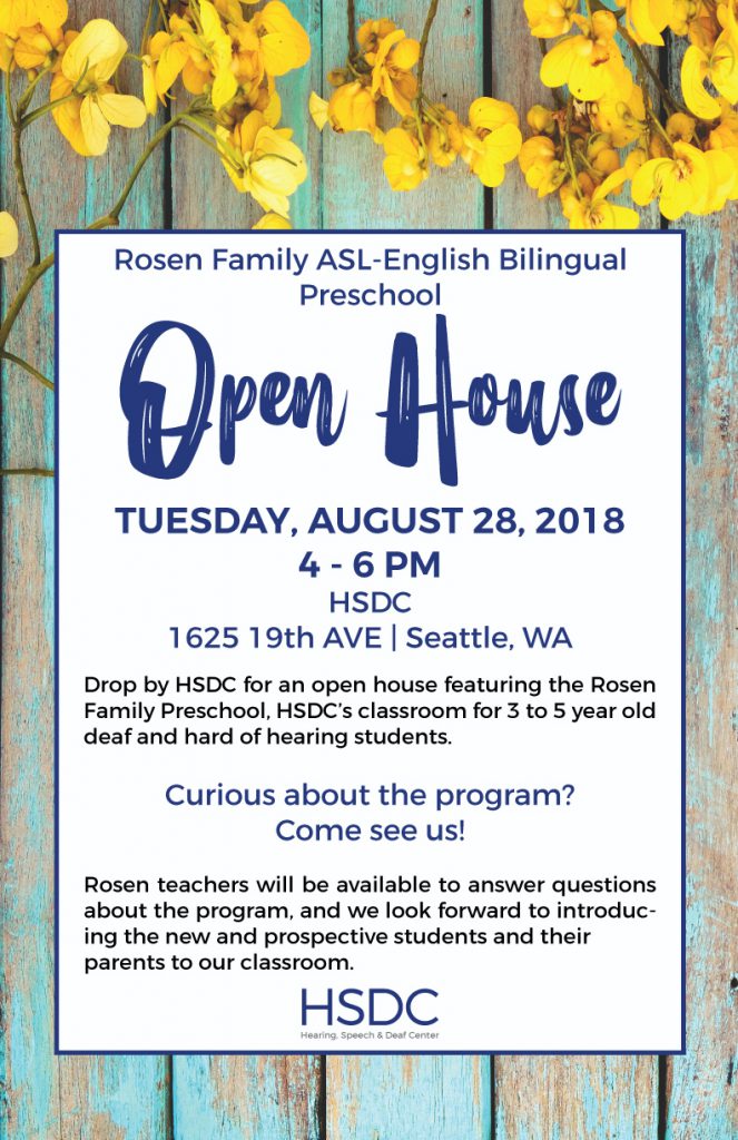 Preschool Open House – Hearing, Speech & Deaf Center